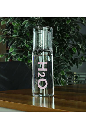 Pembe H2o Cam Başucu Sürahisi