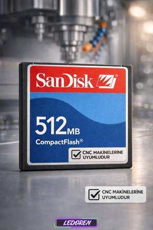 512 Mb Cf Compact Flash Hafıza Kartı Cnc Makine Kartı