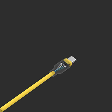Sharge Phantom USB-C to USB-C 240W Ekstra Elastik Hızlı Şarj Kablosu - Sarı