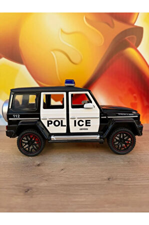 Mercedes G65 Diecast Model Araba 1:24 Polis Arabası Komple Metal Sesli Işıklı Tüm Kapılar Açılır