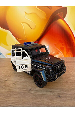 Mercedes G65 Diecast Model Araba 1:24 Polis Arabası Komple Metal Sesli Işıklı Tüm Kapılar Açılır