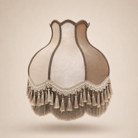 Vizon Kadife Kaplı Vizon Püsküllü El Yapımı Vintage Lambader Şapkası 50x50cm