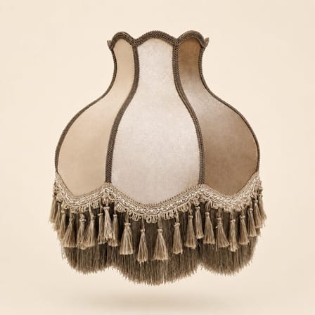 Vizon Kadife Kaplı Vizon Püsküllü El Yapımı Vintage Lambader Şapkası 50x50cm