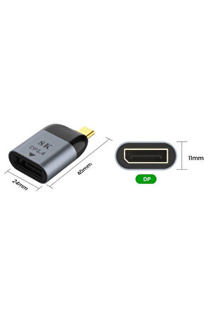 Pmr 8K DP1.4 Type c Displayport Çevirici Adaptör