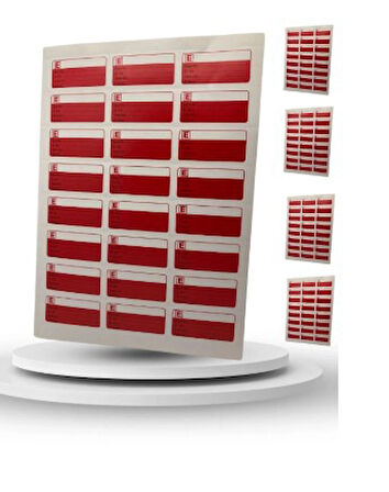 ECZANE ETİKETİ KIRMIZI 96 ADET