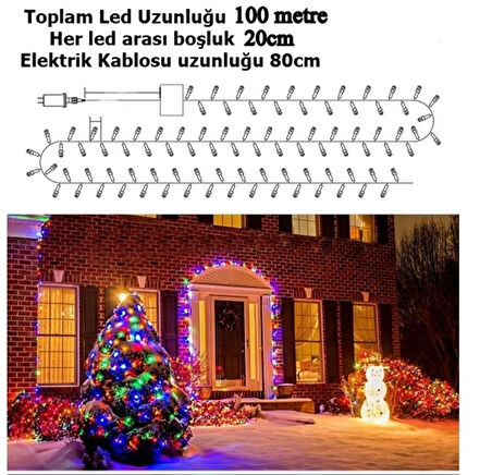 480 Ledli 100 Metre Led Multi Renk LED RGB LED 8 Animasyonlu