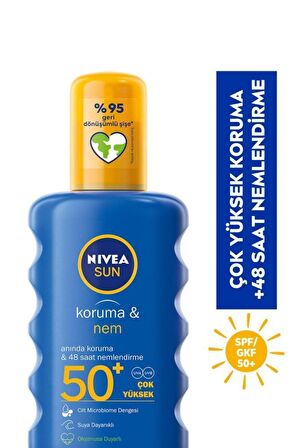 Nivea Sun Spf 50 Koruma & Nem Nemlendirici Güneş Kremi Sprey 200 ml Plaj Çantası Set.nve.867