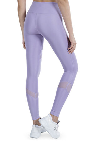 Yüksek Bel Tül Detaylı Kadın Tayt C-22342