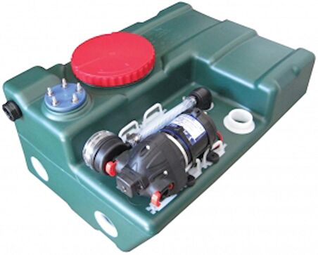 Tatlı su sistemi. Su tankı ve 12V, 12.5 litre/dakika 80 Litre
