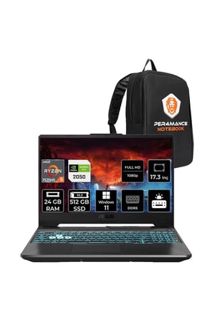 TUF Gaming A15 R5-7535HS 24GB 512GB SSD RTX2050/4GB 144Hz 15.6" FHD W11P FA506NF & PER4 ÇANTA