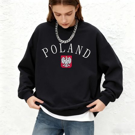 Polonya Mektup Baskılı Kadın Sweatshirtleri Kışlık Koşu Kapüşonlu Üstleri Günlük Bol Kesim Yu