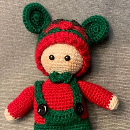 Uretti - Tuğba 9352 - El Örgüsü Amigurumi Oyuncak Bebek - 11 x 17 cm