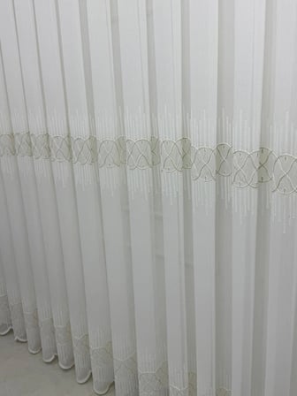 NİVEMESHOME V-117 MARİNA GOLD 1/2,5 BAMBU TÜL PERDE