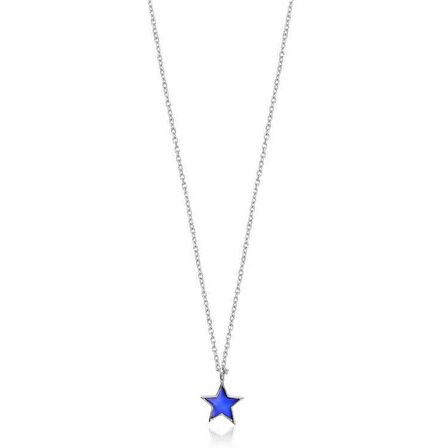 Taşsız Gümüş Altın Kaplama Mineli Yıldız Gümüş Kolye