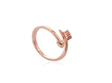 Rose Altın Kaplama Ok Desenli Gümüş Yüzük