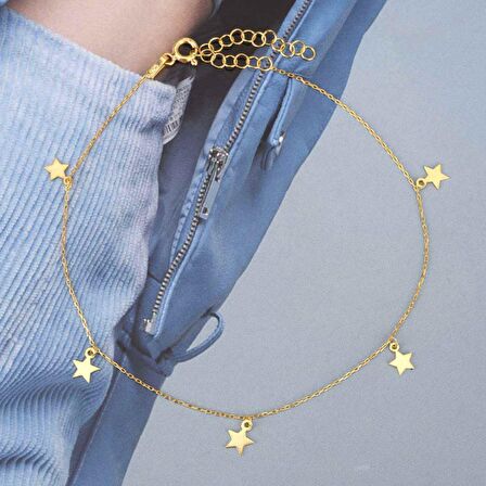 Beş yıldızlı Sallantılı Altın Kaplama Gümüş Hal Hal