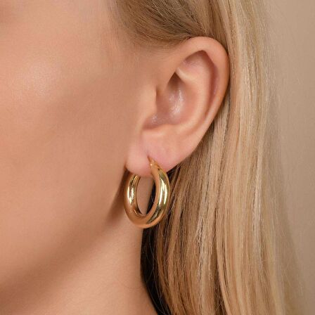 Altın Kaplama 4.95 mm Sallantılı Gümüş Küpe