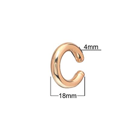 Moda Trendi Rose Altın kaplama Ayarlanabilir 925 Ayar 4.10 mm Kıkırdak Gümüş Küpe