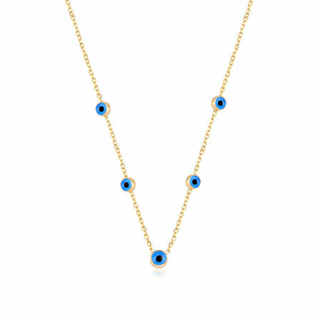 EMILIANO JEWELLERY 925 AYAR CAM TAŞ GÖZ KOLYE