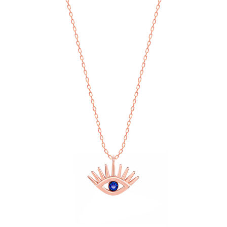 EMILIANO JEWELLERY SİLVER 925 AYAR ZİRKON TAŞLI GÖZ DESENLİ KOLYE