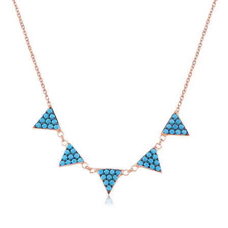 EMILIANO JEWELLERY 925 AYAR GÜMÜŞ ZİRKON TAŞLI ÜÇGEN KOLYE