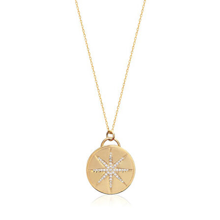 EMILIANO JEWELLERY 925 AYAR GÜMÜŞ KUTUP YILDIZI KOLYE