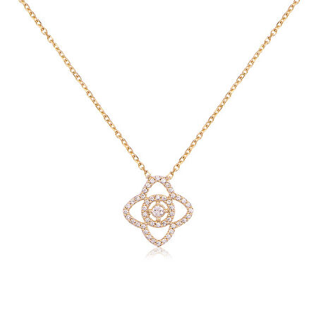 EMILIANO JEWELLERY SİLVER 925 AYAR ZİRKON TAŞLI ÇİÇEK DESENLİ KOLYE