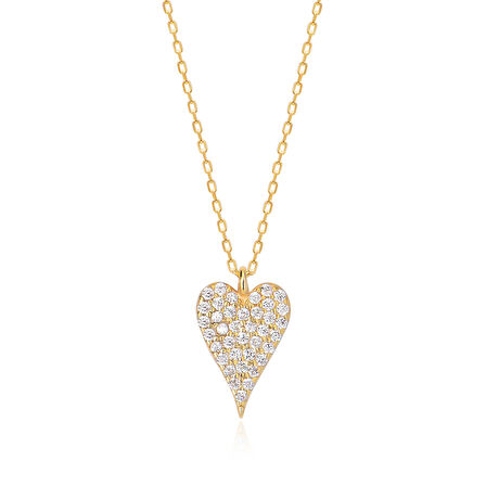 EMILIANO JEWELLERY SİLVER 925 AYAR ZİRKON TAŞLI KALP KOLYE