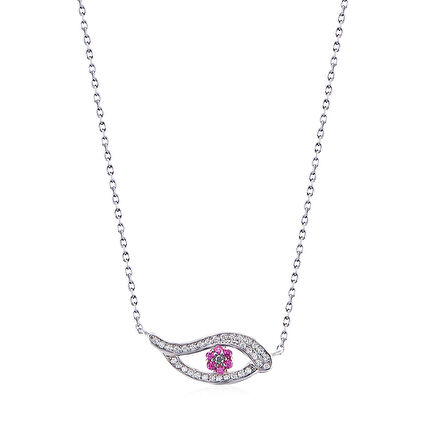 EMILIANO JEWELLERY SİLVER 925 AYAR ZİRKON TAŞLI GÖZ DESENLİ KOLYE