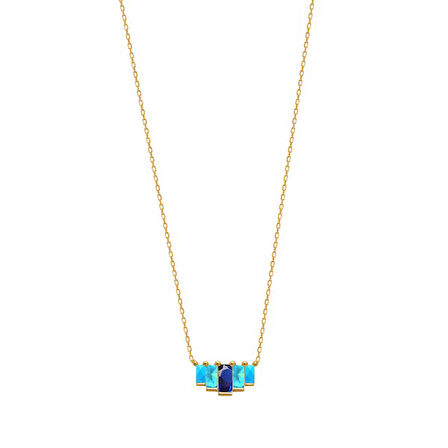 EMILIANO JEWELLERY 925 AYAR GÜMÜŞ TAŞLI KOLYE