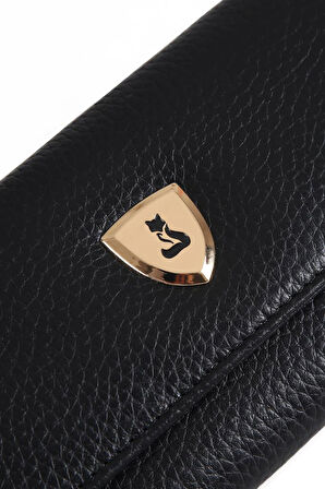 FOXER Alya Hakiki Deri Gold Detaylı Kadın Kartlık ve Cüzdan 