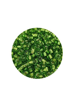Dökme Cam Kum Boncuk (8/0) 3 mm - 20 Gram - Şeffaf Çimen Yeşili - BNC154