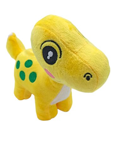 Oyuncak Peluş Dinozor Sevimli Rengarenk Peluş Dinazor 20x25cm. Sarı