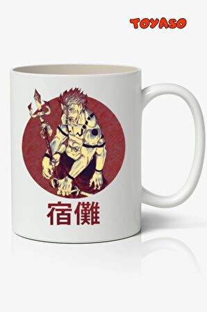 Jujutsu Kaisen Anime Temalı Baskılı Beyaz Kupa Bardak - Sevgiliye Arkadaşa Hediye