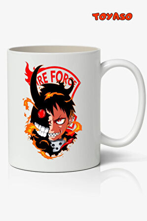 Fire Force Shinra Kusakabe Anime Temalı Beyaz Kupa Bardak Sevgiliye Arkadaşa Hediye