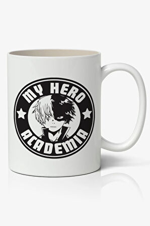 My Hero Academia Logo Anime Temalı Beyaz Kupa Bardak Sevgiliye Arkadaşa Hediye
