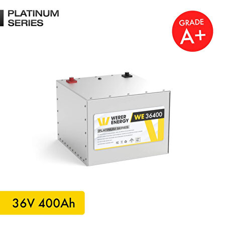 WERER ENERGY 36V 400Ah LiFePO4 Platinum Series Bluetooth'lu Lityum Demir Fosfat Akü 