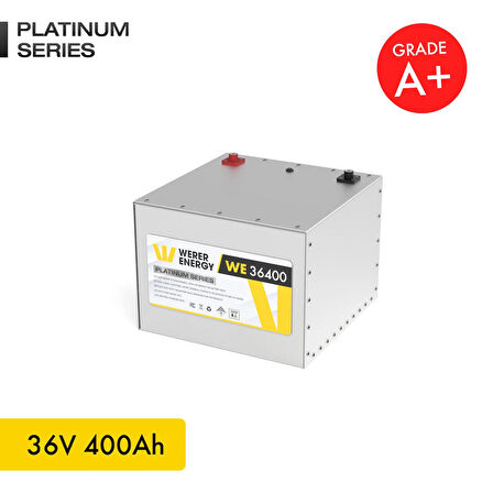 WERER ENERGY 36V 400Ah LiFePO4 Platinum Series Bluetooth'lu Lityum Demir Fosfat Akü 