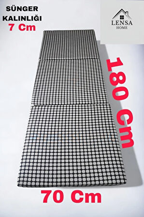 Çok Amaçlı Minder Yatak - Sünger Yer Yatağı (70x180cm kalınlık 7 cm) Akustik Beyaz