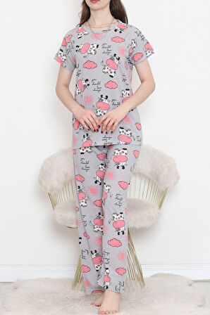 Desenli Pijama Takımı Gripembe - 130.1287.