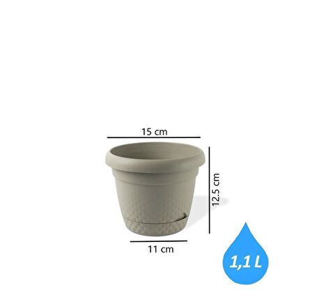 Omnipazar KRS-341 Dekoratif İnci Bitki Çiçek Saksı Takımı 1.1 Litre No 1