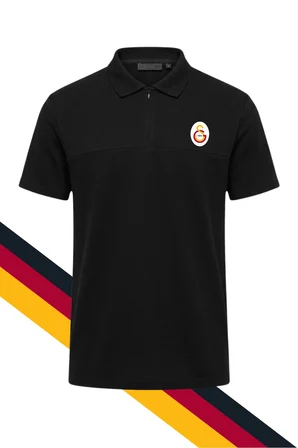 Galatasaray Lisanslı Polo Yaka Siyah T-shirt