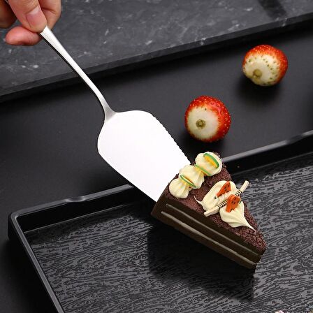 Çelik Silver Pasta Spatula Bıçak Seti Kek Sunum cin615by