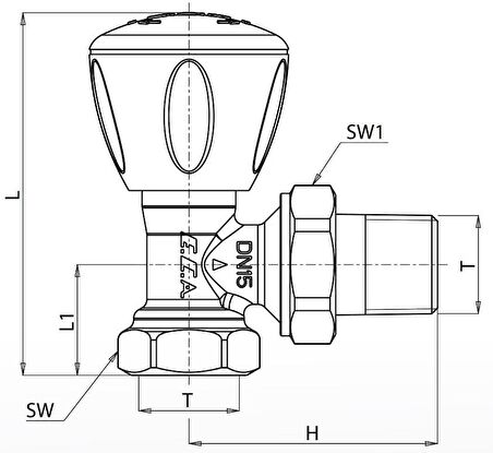 ECA 1/2'' KÖŞE RADYATÖR VANASI VALF 602120641