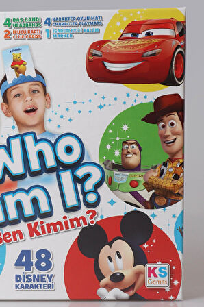 DEKOMUS İLE 48 ADET DISNEY KARAKTERİ WHO I AM ? (BEN KİMİM ?) İNGİLİZCE OYUN KARTI 