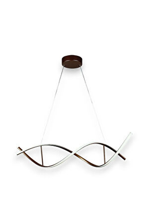 Lumora Kahverengi Modern Tasarım Beyaz Ledli Cafe - Mutfak - Salon 2 Li Led Avize