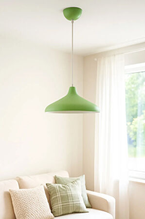 Nil Yeşil Içi Beyaz Renk Özel Tasarım Modern Dekoratif Cafe Sarkıt Cafe - Mutfak Tekli Avize