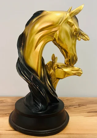  At ve Yavrusu Biblo Kırılmaya Dayanıklı 1. Kalite Salon & Ofis Heykeli  (28 cm)