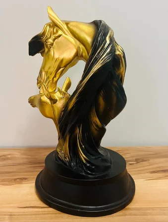  At ve Yavrusu Biblo Kırılmaya Dayanıklı 1. Kalite Salon & Ofis Heykeli  (28 cm)