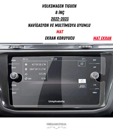 Volkswagen Tiguen 2022-2023 Navigasyon ve Multimedya Uyumlu Mat Ekran Koruyucu